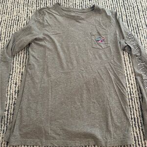 Women Vineyard Vines Heather Gray Long Sleeve Tee